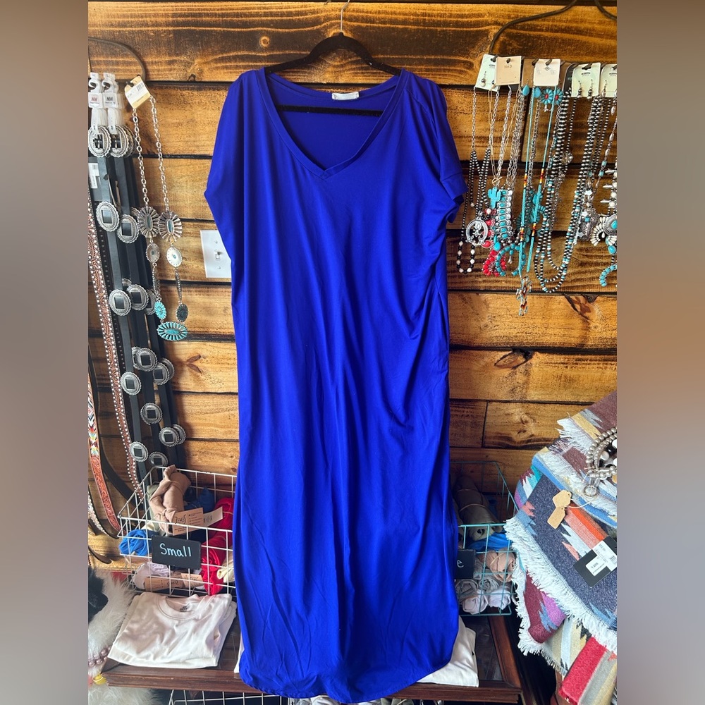 Zenana Royal Blue Maxi T-Shirt Dress
